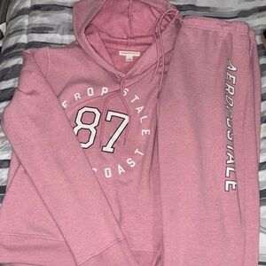 🩷Women’s’ Aeropostale Pink Logo Hoodie and Joggers Set Size Medium 🩷